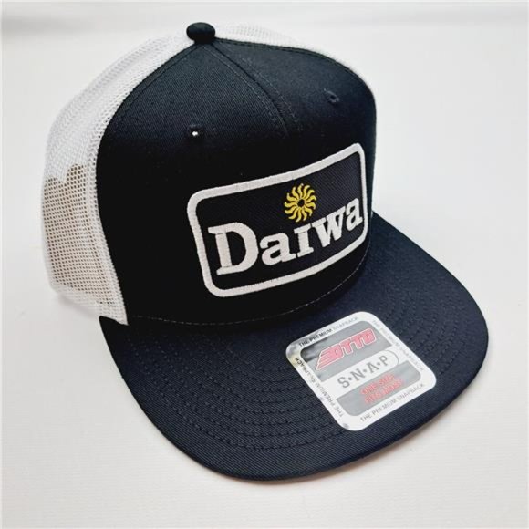 Fishing Daiwa Embroidered Patch Flat Bill Mesh Snapback Retro Trucker Hat Cap main image 4